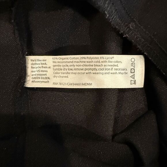 Eileen Fisher Organic Cotton Polyester Dress Pants Slacks Trousers Black Size 10 - Picture 6 of 13
